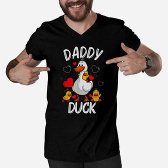Funny Daddy Duck Cool Duck Lover Gift For Men Dad Father Men V-Neck Tshirt | Crazezy