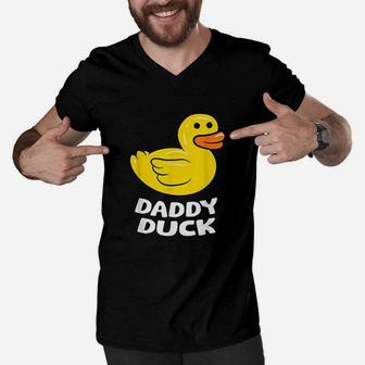 Funny Daddy Duck Rubber Duck Men V-Neck Tshirt | Crazezy
