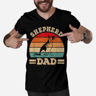 Funny German Shepherd Dad Print Dog Vintage Retro Men V-Neck Tshirt | Crazezy UK