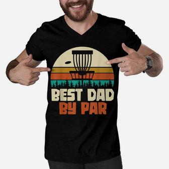 Funny Golfer Dad Gift Fathers Day Retro Disc Golf Men V-Neck Tshirt | Crazezy