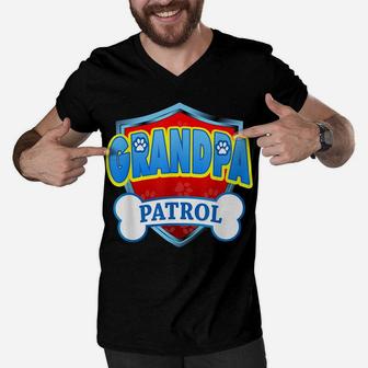 Funny Grandpa Patrol - Dog Mom, Dad For Men Women Men V-Neck Tshirt | Crazezy CA