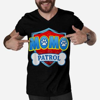 Funny Momo Patrol - Dog Mom, Dad For Men Women Men V-Neck Tshirt | Crazezy