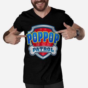 Funny Poppop Patrol - Dog Mom, Dad For Men Women Men V-Neck Tshirt | Crazezy