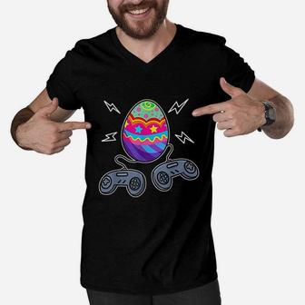 Gamer Easter Egg Gaming Video Game Lover Men V-Neck Tshirt - Seseable
