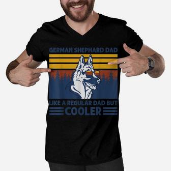 German Shepherd Dad Like A Regular Dad But Cooler Dog Owner Men V-Neck Tshirt | Crazezy