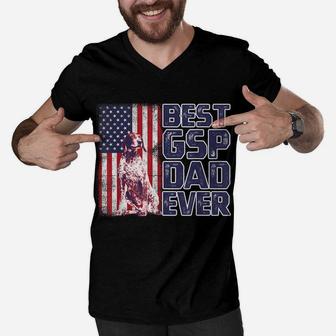 German Shorthaired Pointer Best Gsp Dad Ever For Dog Lover Men V-Neck Tshirt | Crazezy CA