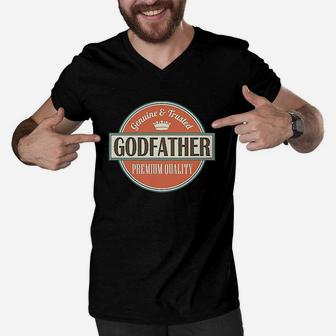 Godfather Fathers Day Vintage Men V-Neck Tshirt | Crazezy DE