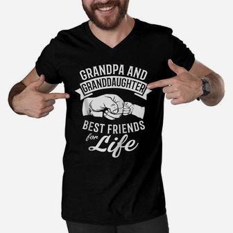Grandpa And Granddaughter - Best Friends For Life Zip Hoodie Men V-Neck Tshirt | Crazezy CA