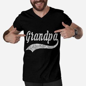 Grandpa Classic Baseball Men V-Neck Tshirt | Crazezy