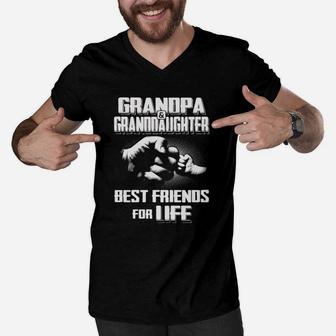 Grandpa Granddaughter Best Friends Men V-Neck Tshirt - Thegiftio UK