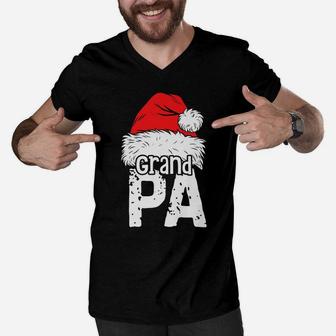 Grandpa Santa Christmas Family Matching Pajamas Xmas Gifts Men V-Neck Tshirt | Crazezy