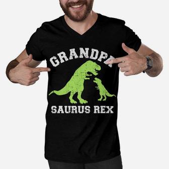 Grandpasaurus Rex Dinosaur For Grandpa Men V-Neck Tshirt | Crazezy