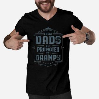 Great Dads Get Promoted To Grampy Father's Day Gift Men V-Neck Tshirt | Crazezy UK