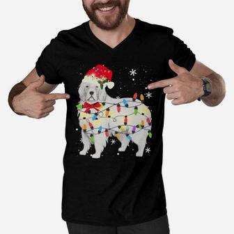 Great Pyrenees Dog Christmas Light Xmas Mom Dad Gifts Sweatshirt Men V-Neck Tshirt | Crazezy