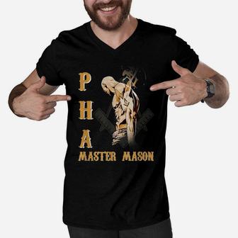 Greats Mason Prince Hall Pha Master Mason Father's Day Gift Men V-Neck Tshirt | Crazezy DE
