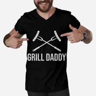 Grill Daddy Funny Fathers Day Gift-Grillfather-Grill Dad Men V-Neck Tshirt | Crazezy CA