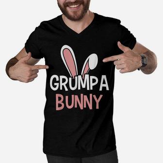 Grumpa Bunny Matching Family Grandpa Easter Day Men V-Neck Tshirt | Crazezy UK