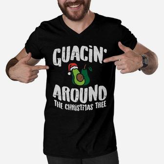 Guacin Around The Christmas Tree Funny Mexican Navidad Gift Sweatshirt Men V-Neck Tshirt | Crazezy