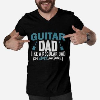 Guitar Dad Men V-Neck Tshirt | Crazezy