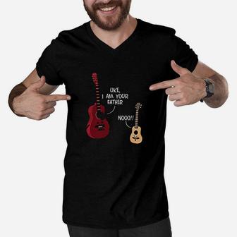 Guitar Fathers Day Uke I Am Your Father Music Dad Men V-Neck Tshirt | Crazezy