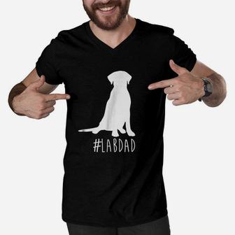 Hashtag Lab Dad Labrador Retriever Dad Men V-Neck Tshirt | Crazezy DE