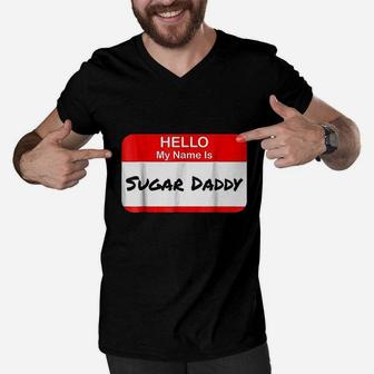 Hello My Name Is Daddy Pickup Charm Funny Men V-Neck Tshirt | Crazezy