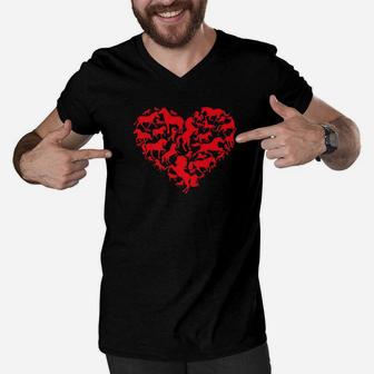 Horses Heart For Valentines Day Happy Valentine Men V-Neck Tshirt - Seseable