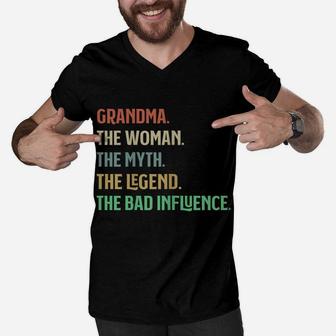 I Am Grandma The Woman Myth Legend Bad Influence Grandparent Men V-Neck Tshirt | Crazezy UK