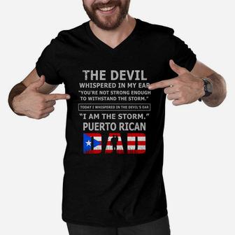 I Am The Storm Puerto Rican Dad Men V-Neck Tshirt - Thegiftio