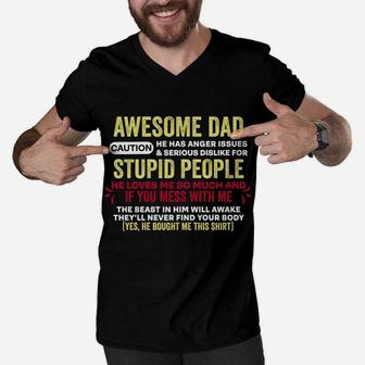 I Get My Attitude From My Dad Men V-Neck Tshirt | Crazezy CA
