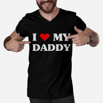I Love My Daddy Men V-Neck Tshirt | Crazezy