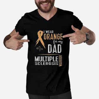 I Wear Orange For My Dad Men V-Neck Tshirt | Crazezy DE