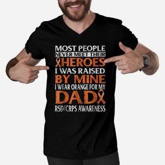 I Wear Orange For My Dad Rsdcrp Awareness T Shirt Men V-Neck Tshirt | Crazezy DE