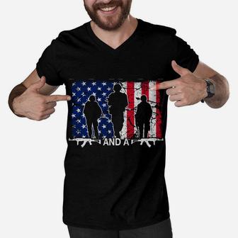 I'm A Dad Papa And A Veteran For Dad Father's Day Men V-Neck Tshirt | Crazezy DE