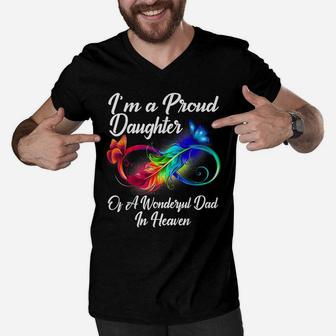 I'm A Proud Daughter Of A Wonderful Dad In Heaven Gifts Men V-Neck Tshirt | Crazezy DE