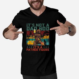 It Not A Dad Bod Its Father Figure Bear Beer Lover Gift Men V-Neck Tshirt | Crazezy CA