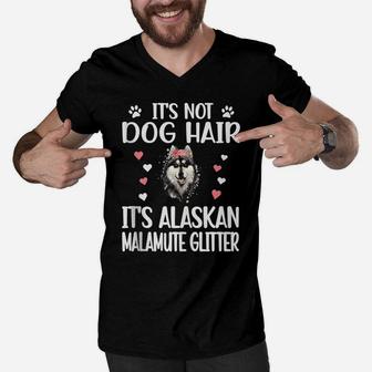 Its Not Dog Hair | Alaskan Malamute Mom Alaskan Malamute Dad Men V-Neck Tshirt | Crazezy CA