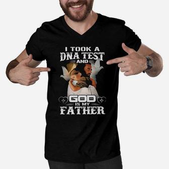 Jesus I Took A Dna Test And God Is My Father Men V-Neck Tshirt - Monsterry