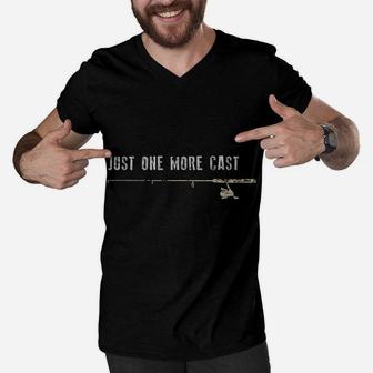Just One More Cast Father's Day Gift Funny Fishing Men V-Neck Tshirt | Crazezy