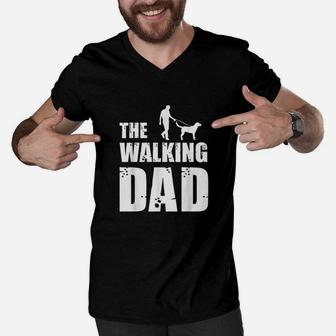 Labrador Owner Labs Dog Daddy Animal Lover The Walking Dad Men V-Neck Tshirt | Crazezy
