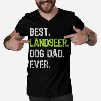 Landseer Dog Dad Fathers Day Dog Lovers Men V-Neck Tshirt | Crazezy DE