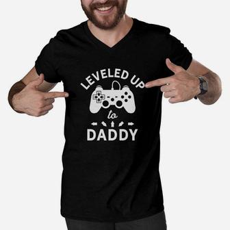 Leveled Up To Daddy Men V-Neck Tshirt | Crazezy