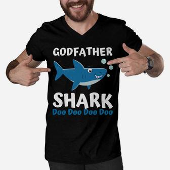 Matching Family Shark Shirts Set - Godfather Shark Doo Doo Men V-Neck Tshirt | Crazezy