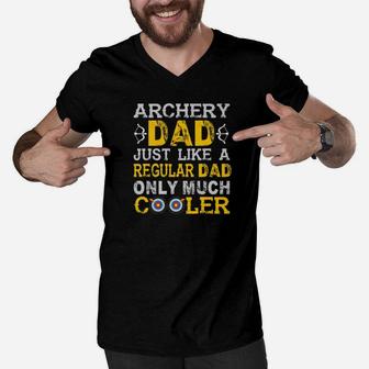 Mens Archery Dad Just Like A Regular Dad Only Much Cooler Men V-Neck Tshirt - Thegiftio UK