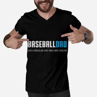 Mens Baseball Dad Shirt, Funny Cute Father's Day Gift Men V-Neck Tshirt | Crazezy