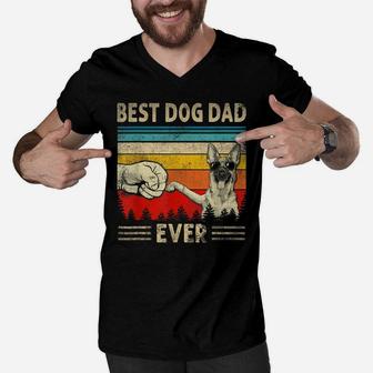 Mens Best Belgian Malinois Dad Ever Bump Funny Dog Dad Fathers Men V-Neck Tshirt | Crazezy