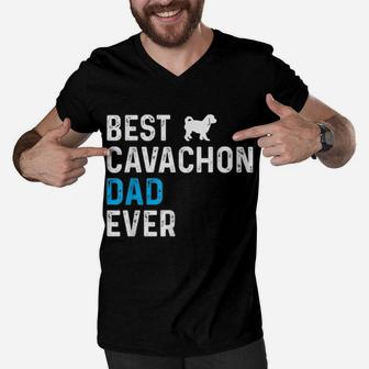 Mens Best Cavachon Dad Ever Dog Dad Pet Owner Cavachon Daddy Men V-Neck Tshirt | Crazezy