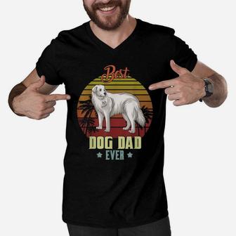 Mens Best Kuvasz Dad Ever Daddy Dog Lover Owner Funny Men V-Neck Tshirt | Crazezy DE