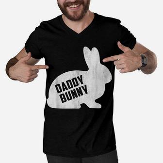 Mens Daddy Bunny Matching Father Dad Papa Men Easter Day Men V-Neck Tshirt | Crazezy