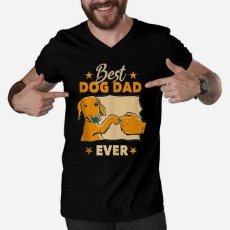 Mens Dogs And Dog Dad - Best Friends Gift Father Men Men V-Neck Tshirt | Crazezy AU